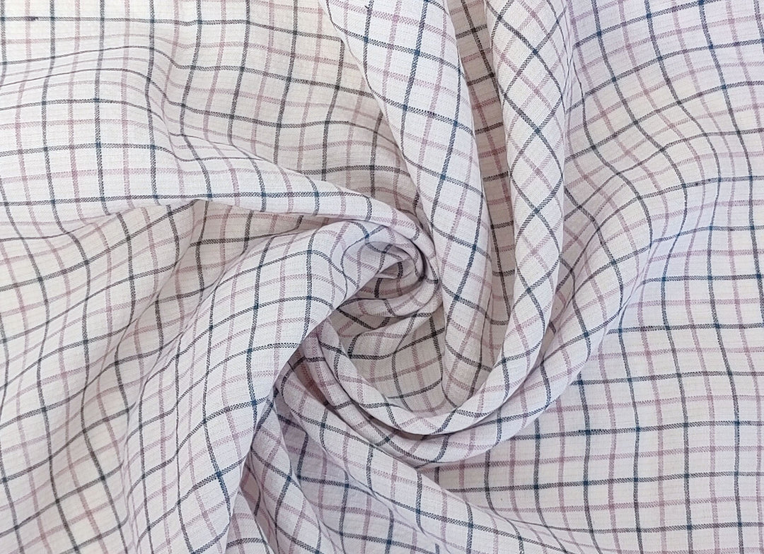 Ramie-Linen Harmony: Pre-Washed Softness in a Checked Design