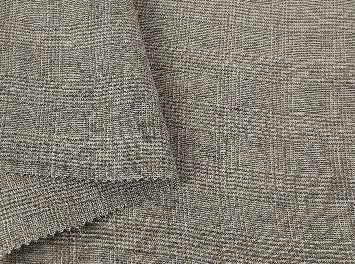 Linen Blend Fabric High Twisted Yarn Navy Glen Plaid Medium Weight 7077 7839 7078 7563 8330