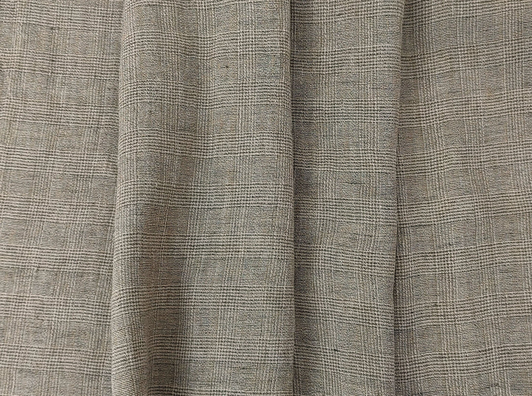 Linen Blend Fabric High Twisted Yarn Navy Glen Plaid Medium Weight 7077 7839 7078 7563 8330