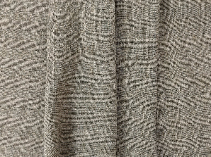 Linen Blend Fabric High Twisted Yarn Navy Glen Plaid Medium Weight 7077 7839 7078 7563 8330