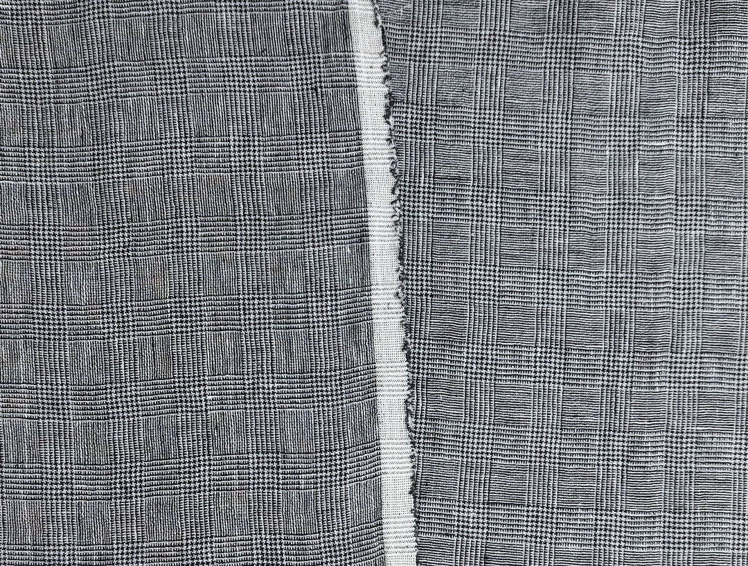 Linen Blend Fabric High Twisted Yarn Navy Glen Plaid Medium Weight 7077 7839 7078 7563 8330