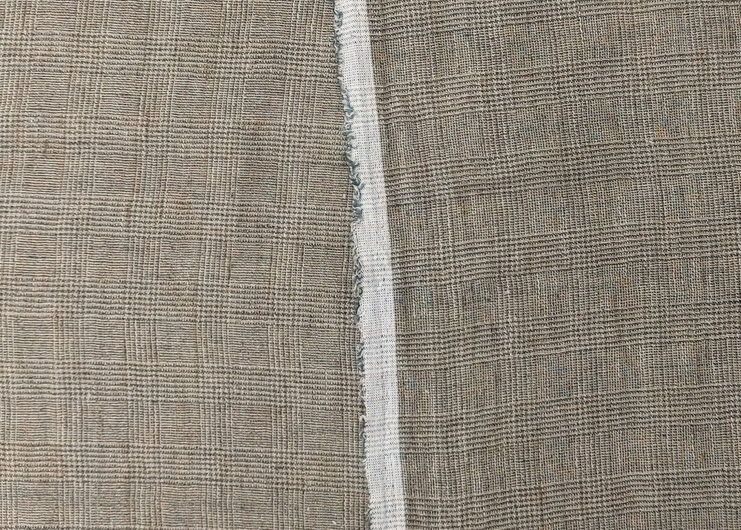 Linen Blend Fabric High Twisted Yarn Navy Glen Plaid Medium Weight 7077 7839 7078 7563 8330