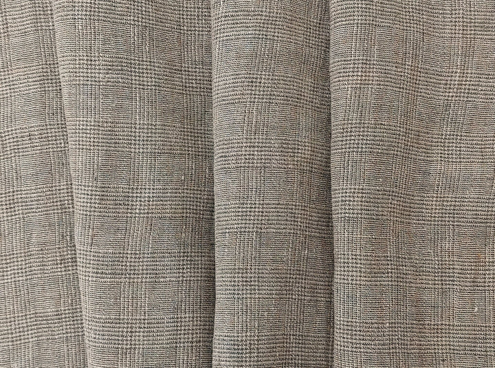 Linen Blend Fabric High Twisted Yarn Navy Glen Plaid Medium Weight 7077 7839 7078 7563 8330