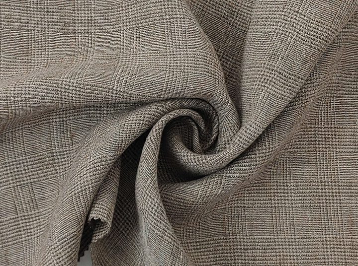 Linen Blend Fabric High Twisted Yarn Navy Glen Plaid Medium Weight 7077 7839 7078 7563 8330