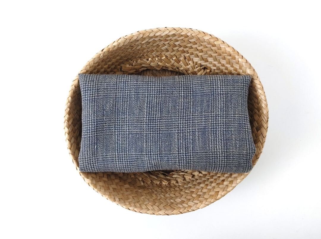 Linen Blend Fabric High Twisted Yarn Navy Glen Plaid Medium Weight 7077 7839 7078 7563 8330