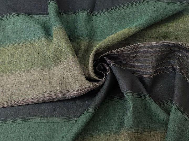 Sunrise Glow: 100% Linen Fabric with Spaced-Dyed Yarn and Horizontal Gradient Stripes 1723 1799 1800