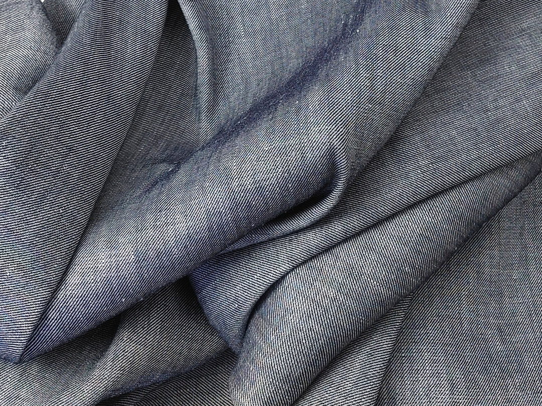 Denim-Style Linen Rayon Stretch Fabric with Twill Weave 7971 7972