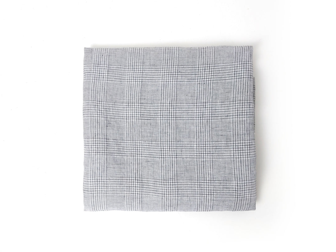 Grey Houndstooth Glen Plaid Linen Fabric – 100% Linen 8046 8500