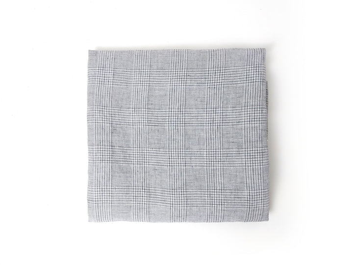 Grey Houndstooth Glen Plaid Linen Fabric – 100% Linen 8046 8500
