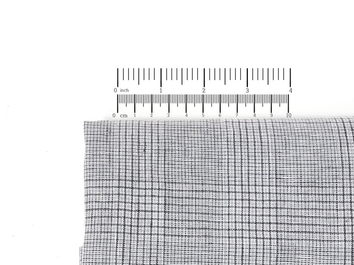 Grey Houndstooth Glen Plaid Linen Fabric – 100% Linen 8046 8500