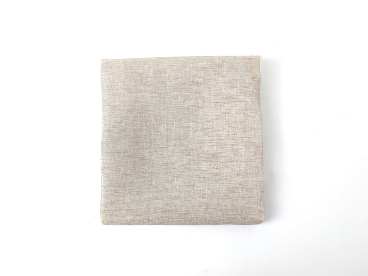 100% Linen Soft&Crisp Fabric 21s Vintage Chambray Beige 8039