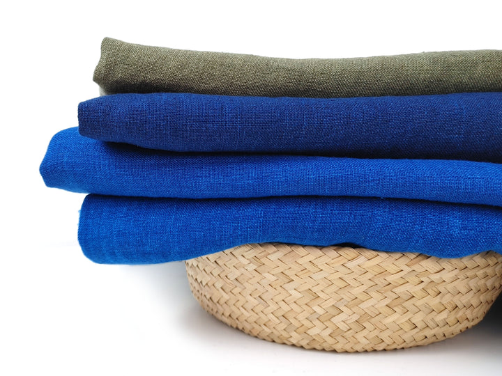 Delave Vintage Dyed 100% Linen Fabric – Medium to Heavyweight, Soft Finish Khaki 7346