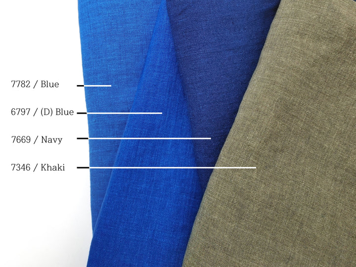 Delave Vintage Dyed 100% Linen Fabric – Medium to Heavyweight, Soft Finish Khaki 7346