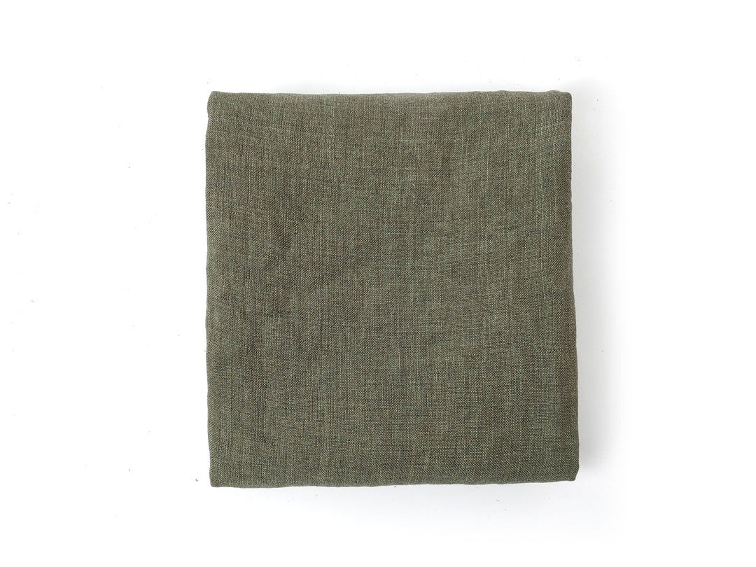 Delave Vintage Dyed 100% Linen Fabric – Medium to Heavyweight, Soft Finish Khaki 7346
