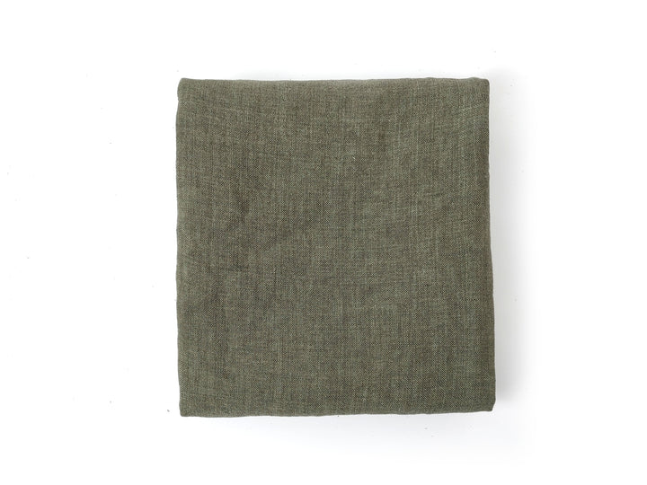 Delave Vintage Dyed 100% Linen Fabric – Medium to Heavyweight, Soft Finish Khaki 7346