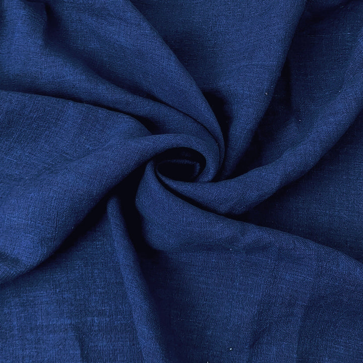 Delave Vintage Dyed 100% Linen Fabric – Medium to Heavyweight, Soft Finish Navy 7669