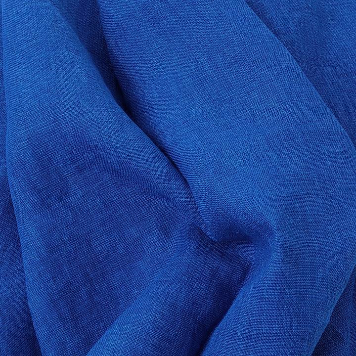 Delave Vintage Dyed 100% Linen Fabric – Medium to Heavyweight, Soft Finish Blue(dark) 6797