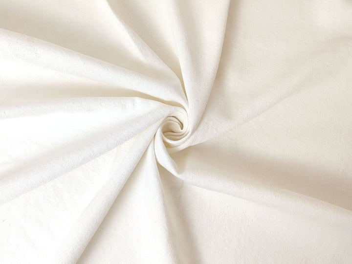 Ivory White Linen-Cotton-Polyester Fabric – Twill Weave, Soft & Pre-Washed 8071