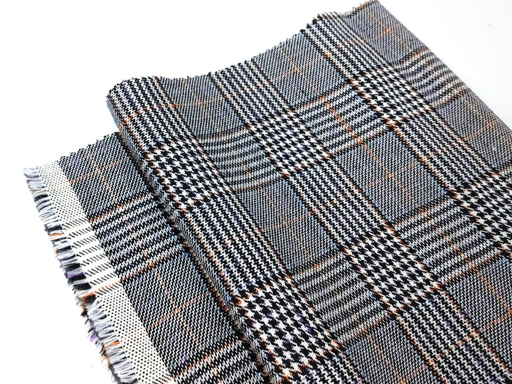 Linen Rayon 4 color Glen Plaid Fabric (6612)