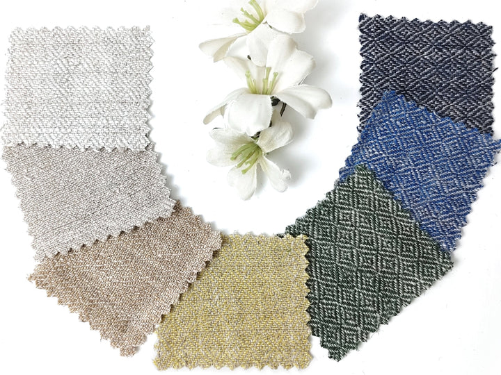 Viking Age Broken Diamond Twill: 100% Linen Fabric 8076 8077 8078 8079 8080 8081 8082 8105