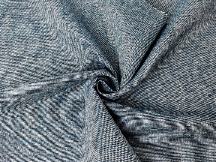 Linen-Cotton Blend Chambray Fabric – Mat Weave with Contrast Weft 8056 8057 8058 8059
