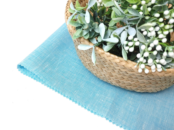 100% Linen Chambray Fabric – Soft Pre-Washed, Lightweight 3939 3941