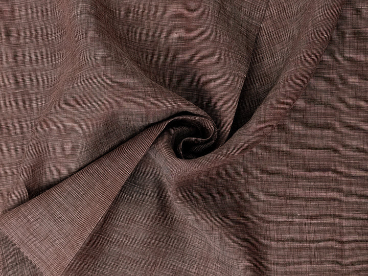 Brown Dot Chambray: 100% Linen Fabric with Soft, Pre-Washed Finish 3119