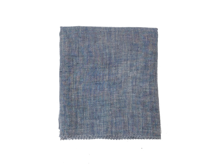 100% Linen Navy Chambray Fabric – Soft with Crisp, Cool Linen Feel 4828
