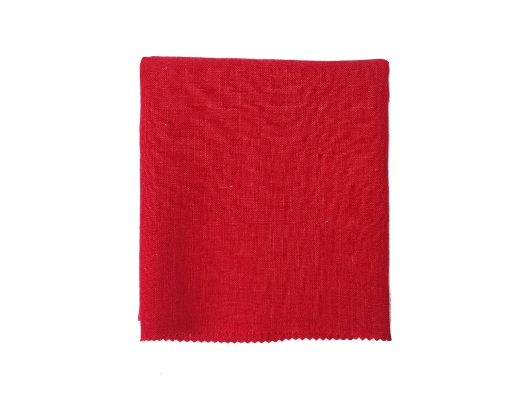 Delave Vintage Dyed 100% Linen Fabric – Medium to Heavyweight, Soft Finish  Red 7491