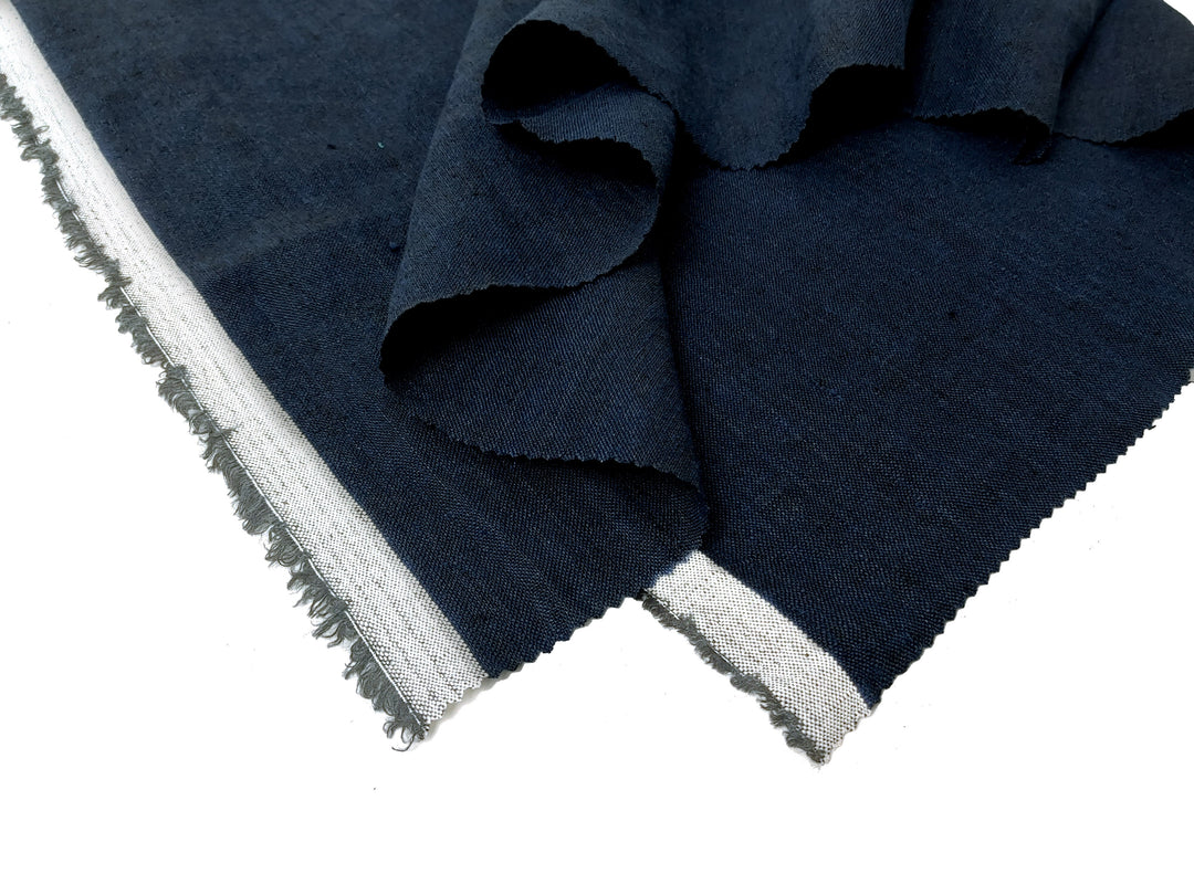 Delave Vintage Dyed 100% Linen Fabric – Medium to Heavyweight, Soft Finish Navy(dark) 7957