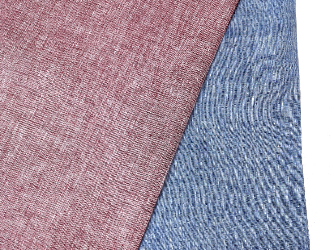 100% Linen Chambray Fabric – Soft Pre-Washed Lightweight 4918 4134 4135