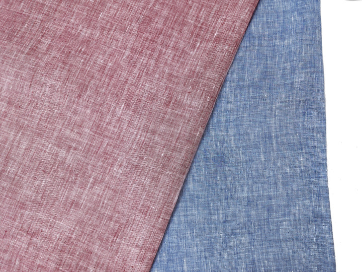 100% Linen Chambray Fabric – Soft Pre-Washed Lightweight 4918 4134 4135
