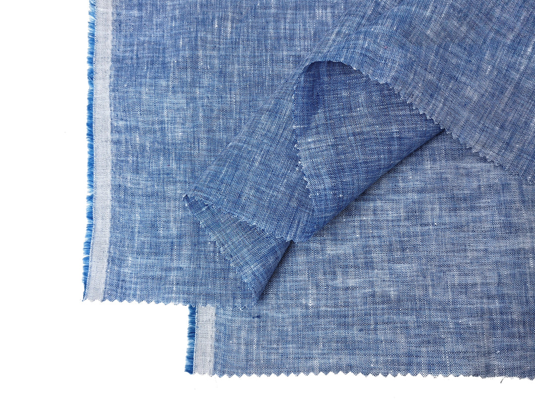 100% Linen Chambray Fabric – Soft Pre-Washed Lightweight 4918 4134 4135