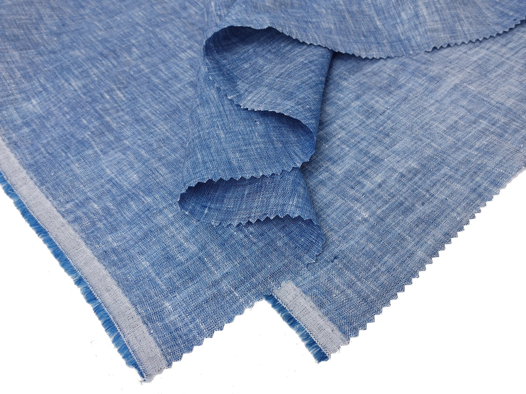 100% Linen Chambray Fabric – Soft Pre-Washed Lightweight 4918 4134 4135
