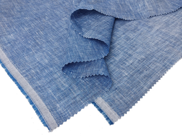 100% Linen Chambray Fabric – Soft Pre-Washed Lightweight 4918 4134 4135