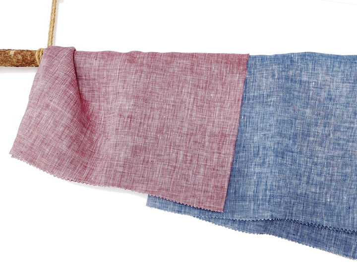 100% Linen Chambray Fabric – Soft Pre-Washed Lightweight 4918 4134 4135