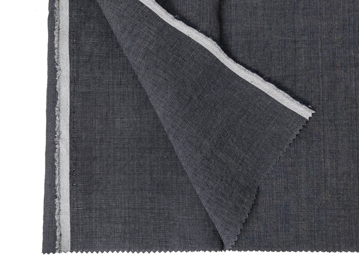 Dark Grey Subtle Chambray Linen Cotton Fabric – Soft & Pre-Washed 8111 8303