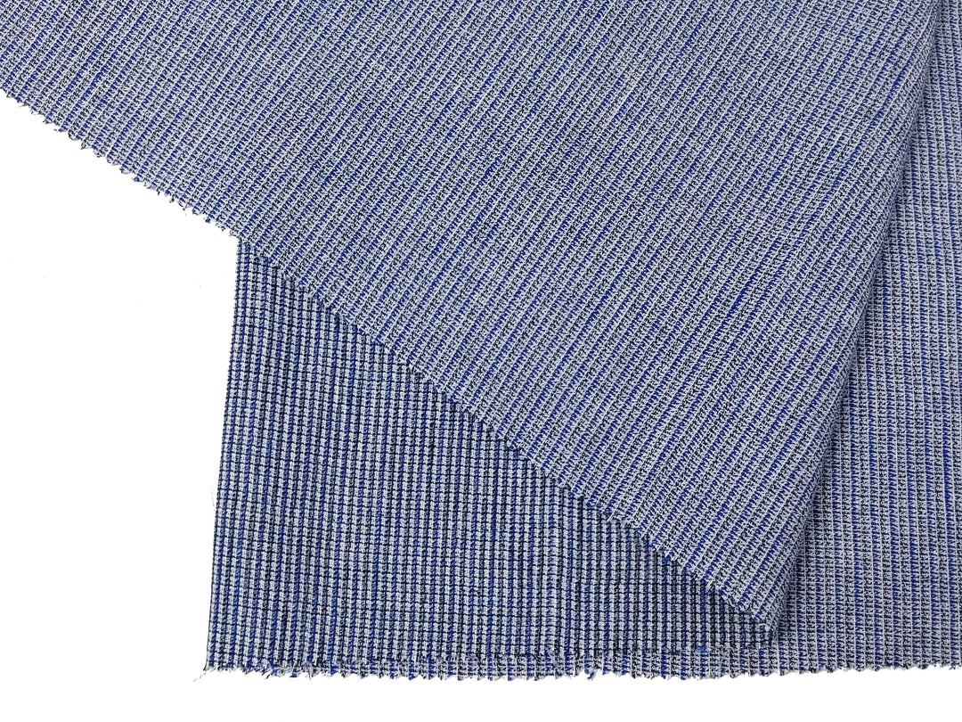 Blue Linen Blended Fabric with Stretch - Unique Dobby Weave, Soft and Durable 8011