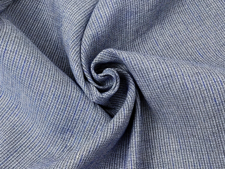 Blue Linen Blended Fabric with Stretch - Unique Dobby Weave, Soft and Durable 8011