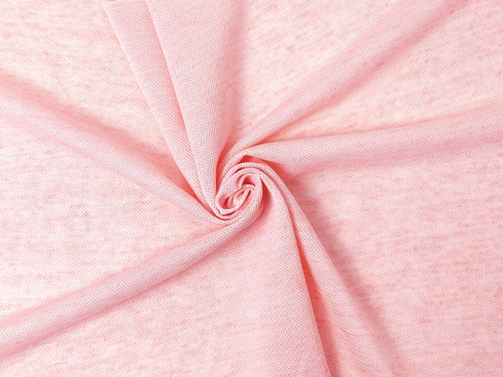 Pink Melange Linen-Nylon Blend Knit Fabric 4387