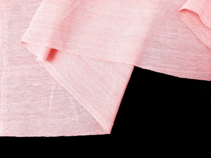 Pink Melange Linen-Nylon Blend Knit Fabric 4387