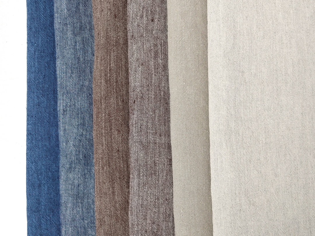 Denim-Inspired Linen Cotton Twill Fabric – Pre-Washed, Medium Weight, Slightly Rough Texture 7869 7870 7871 7872 7873 7874