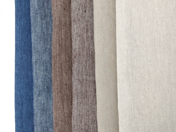 Denim-Inspired Linen Cotton Twill Fabric – Pre-Washed, Medium Weight, Slightly Rough Texture 7869 7870 7871 7872 7873 7874