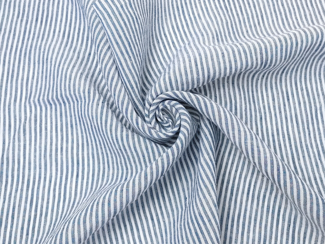 Linen Rayon Tencel Blend Fabric with Stripe Pattern – Soft, Lightweight, Pre-Washed 8015 8016