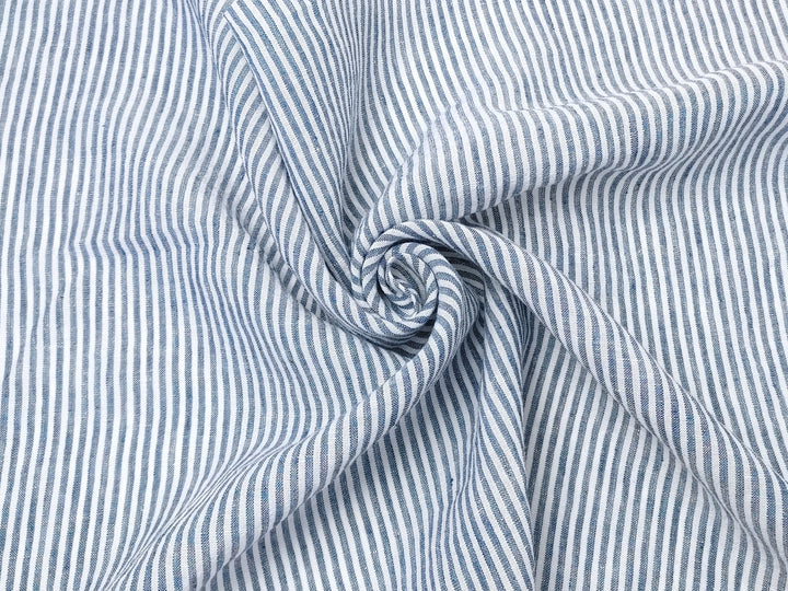 Linen Rayon Tencel Blend Fabric with Stripe Pattern – Soft, Lightweight, Pre-Washed 8015 8016