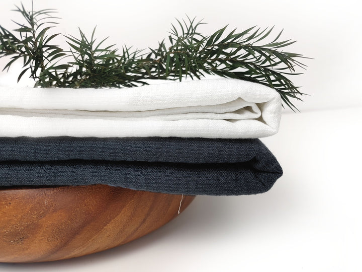 Linen Rayon Cotton Blend Fabric - Double Face, Subtle Wrinkle Effect, Pre-Washed Soft Feel 7230 7192
