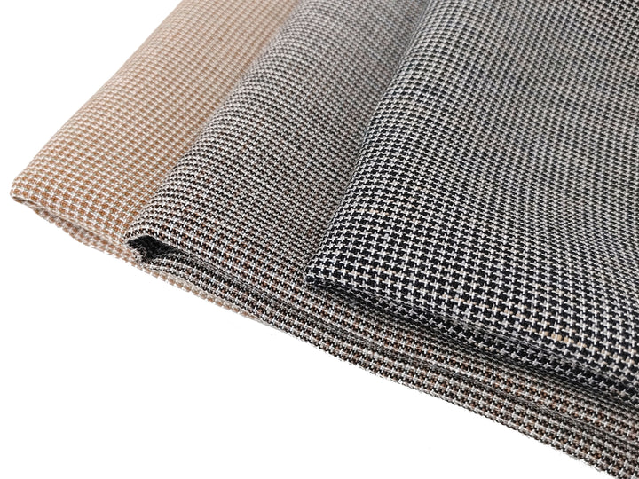 Linen Rayon Blend Fabric - Micro Gingham Check, Soft Touch, Plain Weave 8049 8050 8051
