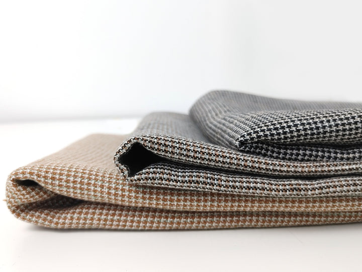 Linen Rayon Blend Fabric - Micro Gingham Check, Soft Touch, Plain Weave 8049 8050 8051
