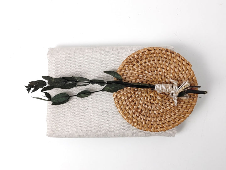 Natural Color Linen Cotton Herringbone Twill Fabric 2172