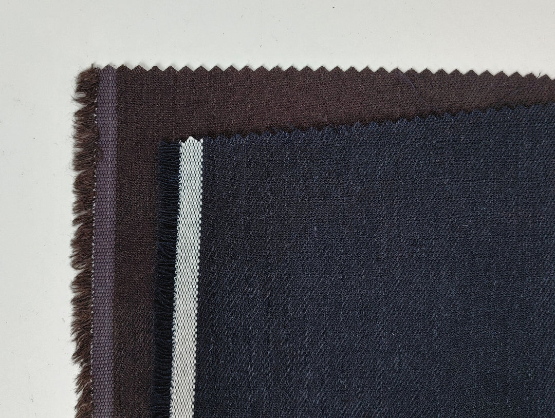 Wool Linen Blend Fabric – Twill Weave, Medium-Heavy  6676 6677